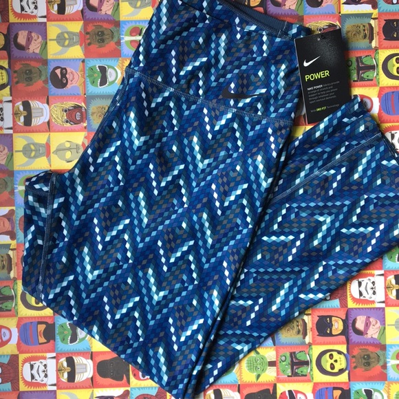 Nike Pants - Nike NWT Power training Leggings Medium Blue 💎